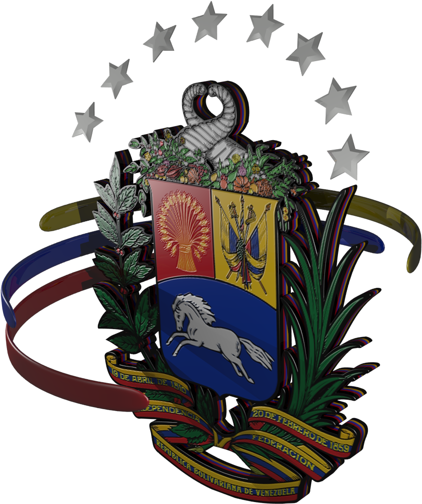 En La Cinta Aparecen Las Siguientes Inscripciones - Coat Of Arms Of Venezuela (861x1028), Png Download