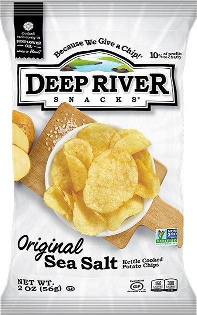 Original Sea Salt Kettle Cooked Potato Chips - Deep River Chips Sea Salt (394x628), Png Download