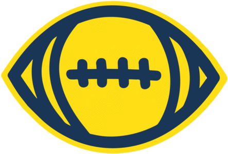 Navy & Yellow Football Die Cut Sticker - Die Cutting (480x367), Png Download
