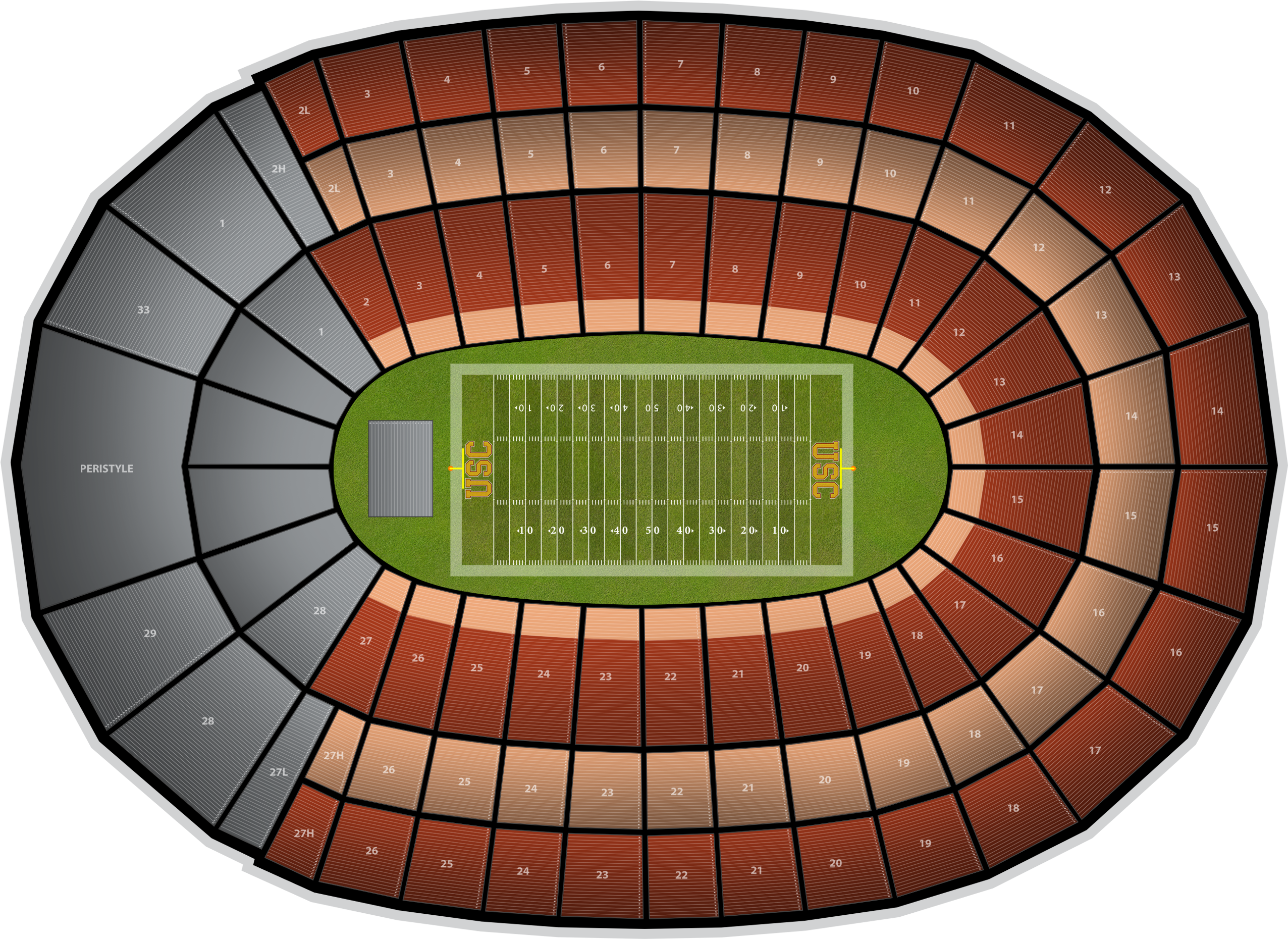 Ucla Bruins At Usc Football At La Sports Coliseum Nov - Los Angeles (2560x1936), Png Download