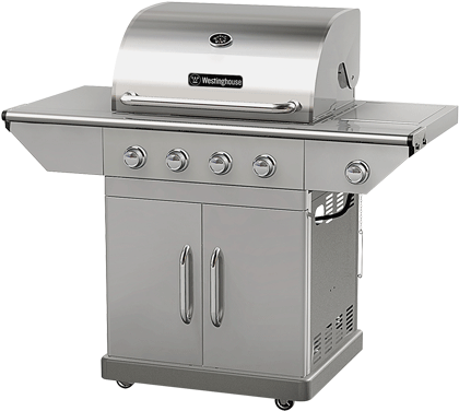 Gas Bbq Grill, 4-burner & Side Burner - Barbecue (450x450), Png Download