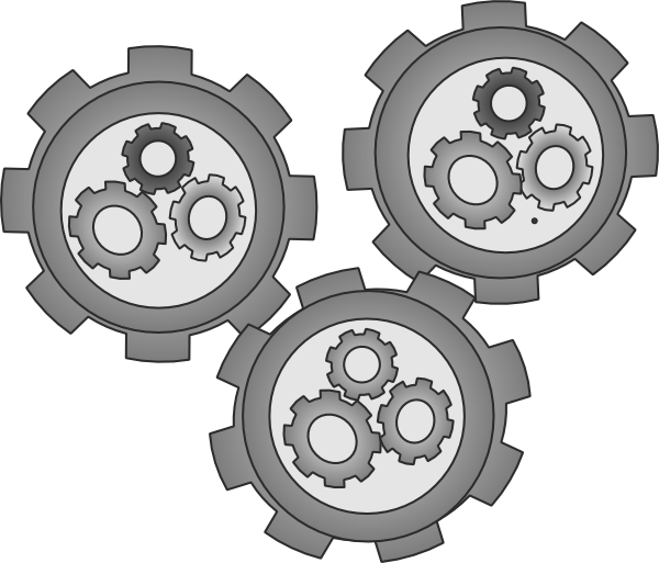 Cogs Meshed Simple Clip Art At Clker - Machine Clipart Png (600x513), Png Download