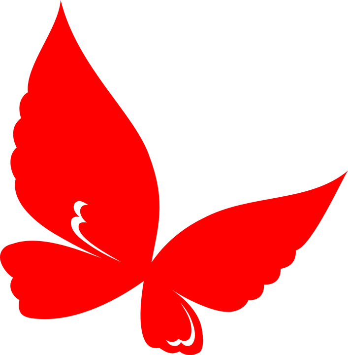 Butterflies Clipart Red - Red Butterfly Clip Art (588x599), Png Download