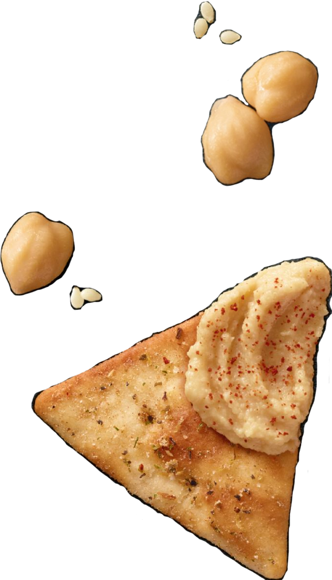 Crackers And Hummus - Town House Crackers + Hummus Snack Box, Pita, Mediterranean (725x1258), Png Download