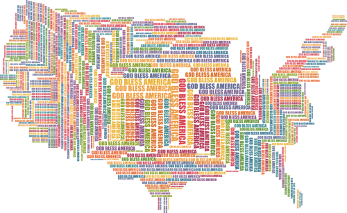 God Bless America Map (500x307), Png Download