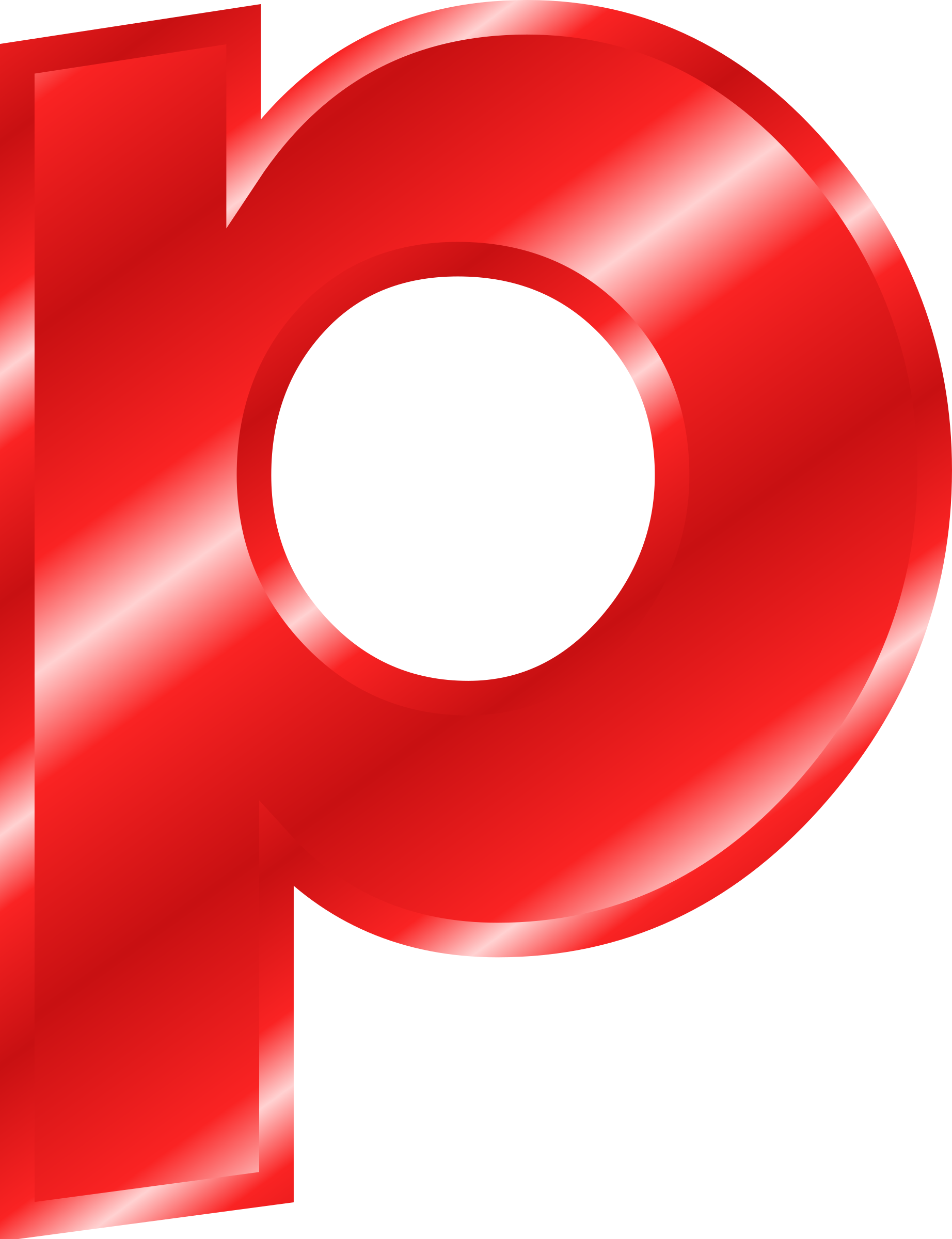 Clip Art Download Effect Letters Alphabet Red Big Image - La Letra P Minuscula (1844x2400), Png Download