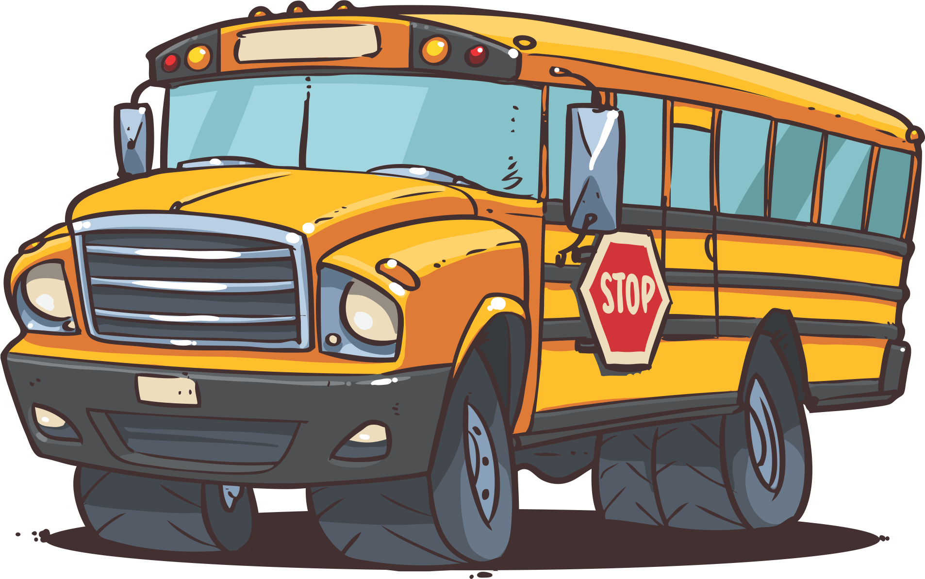 Helicopter Machine Gun Jeep Military Cargo Truck Wwii - Cartoon School Bus (1906x1193), Png Download