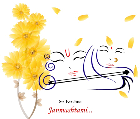 Janmashtami Transparent Background Png - Krishna Janmashtami Background Png (448x421), Png Download
