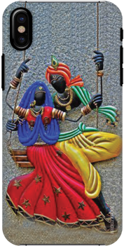 Radha Krishna Slim Back Cover For Apple Iphone X - Radha Krishna Pot Painting (300x400), Png Download