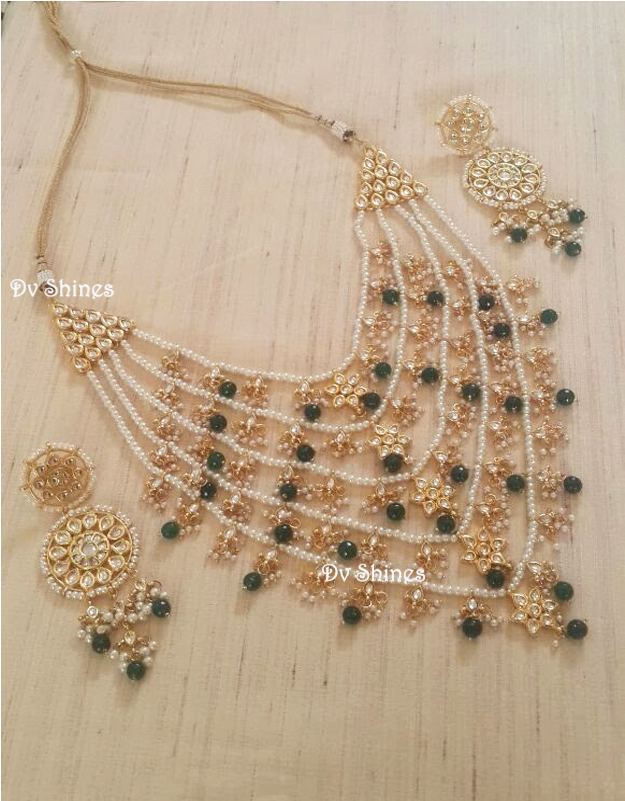 Adorable Five Layer Kundan Rani Haar Necklace ,kundan - Kundan (800x800), Png Download