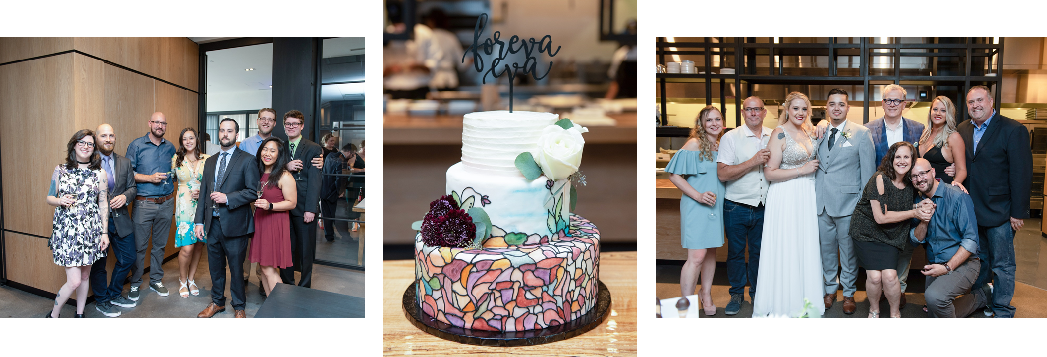 The Wedding Cake And Guests Mingling At Ashley And (2113x720), Png Download