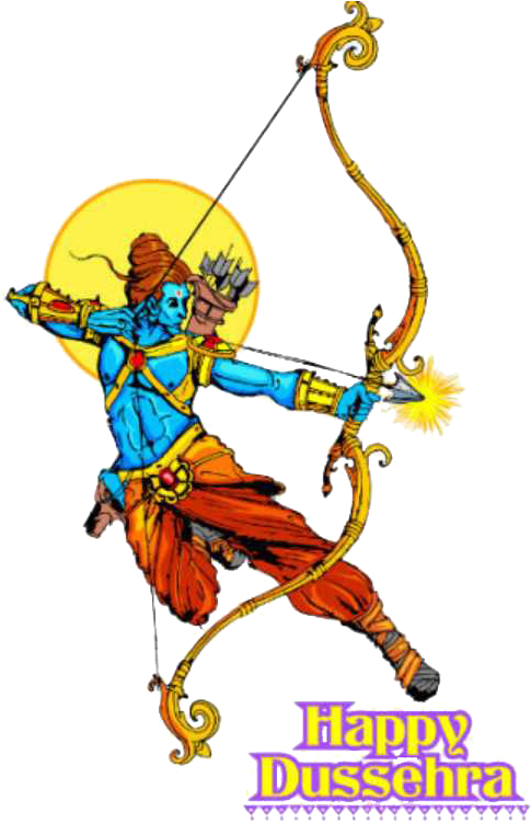 Dussehra Png Image - Lord Rama Bow And Arrow (600x750), Png Download