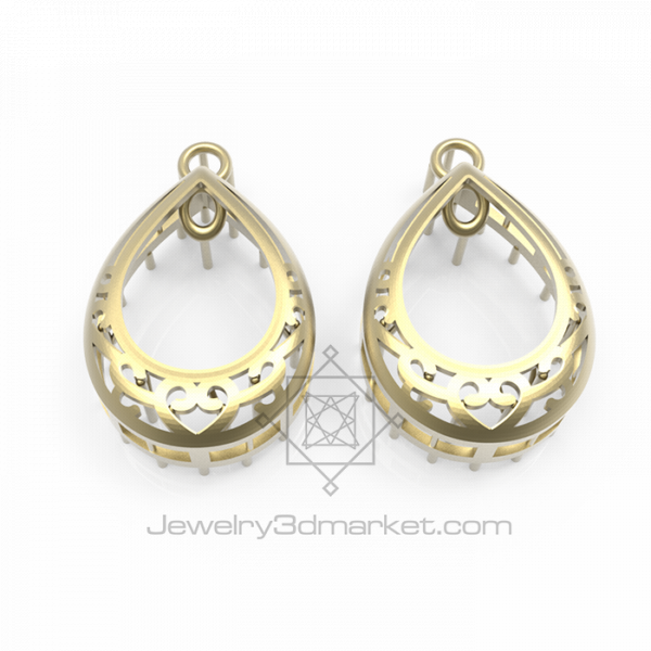 Earrings 3d Model For Dlp Printer - Earring (600x600), Png Download