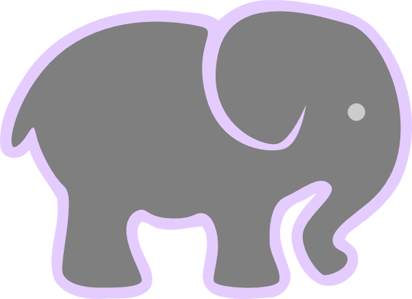 Elephant Clipart Lavender - Clip Art (600x436), Png Download