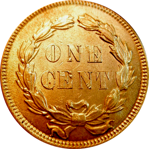 1859 Indian Head Cent Reverse - Coin (500x500), Png Download