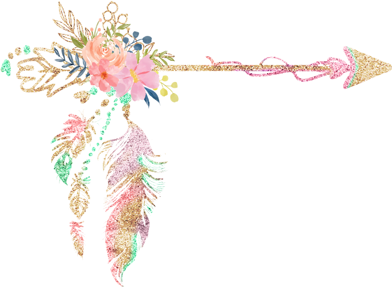 Feather Boho Bohemian Sticker Watercolor Bohofeathers - Boho Floral Transparent (1024x1024), Png Download