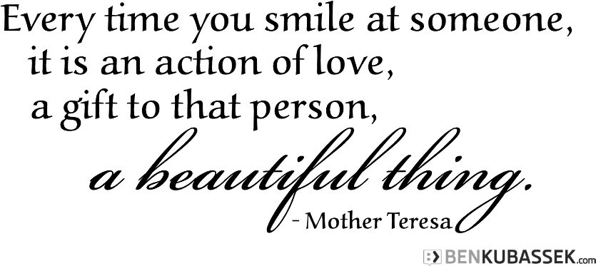 Ben Kubassek On Twitter - Mother Teresa Quotes About A Smile (896x427), Png Download