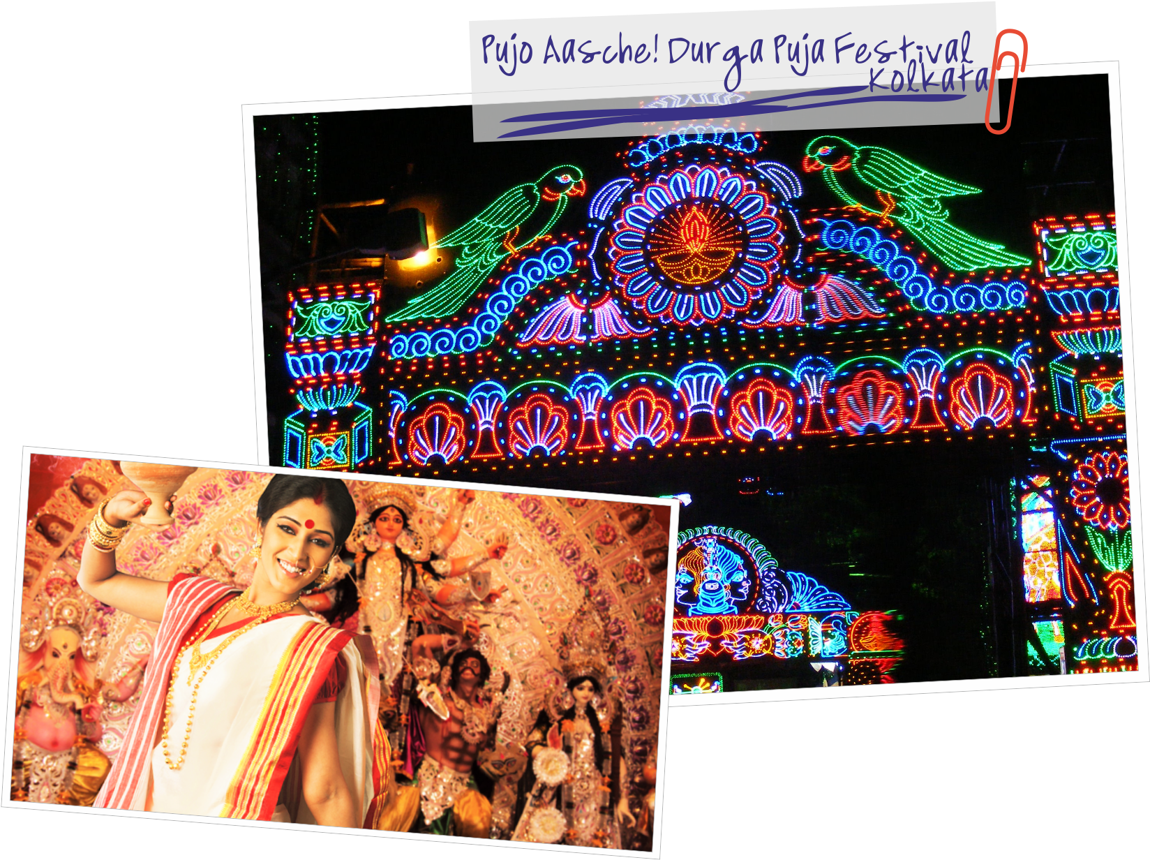 In The Southern Part Of India, The Celebration Of Navratri - Durga Puja In Kolkata (1717x1288), Png Download