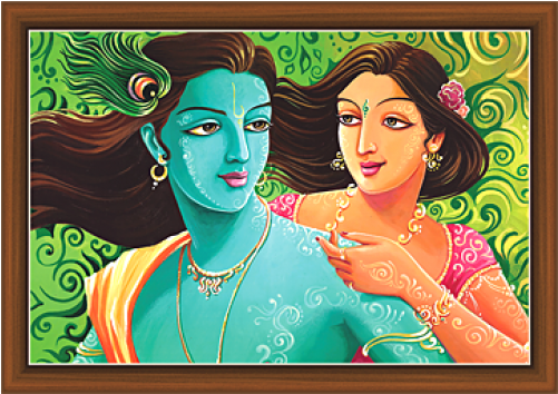 Radha Krishna Paintings - Krishna (500x500), Png Download