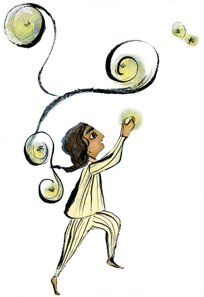 Girl Fireflies - Saffron Press (400x582), Png Download