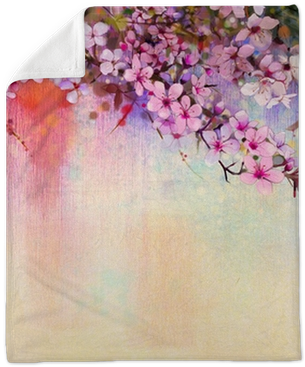 Watercolor Painting Cherry Blossoms - Oil Painted Cherry Blossom (400x400), Png Download