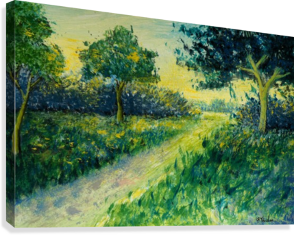 Landscape 9 Canvas Print - Painting (429x343), Png Download