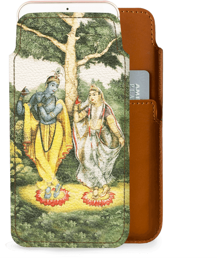 Dailyobjects Indian Mythology Radha Krishna Real Leather - Cartoon (900x900), Png Download