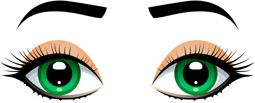 Free Png Female Eyes With Eyebrows Png Images Transparent - Clipart Eyes (850x345), Png Download