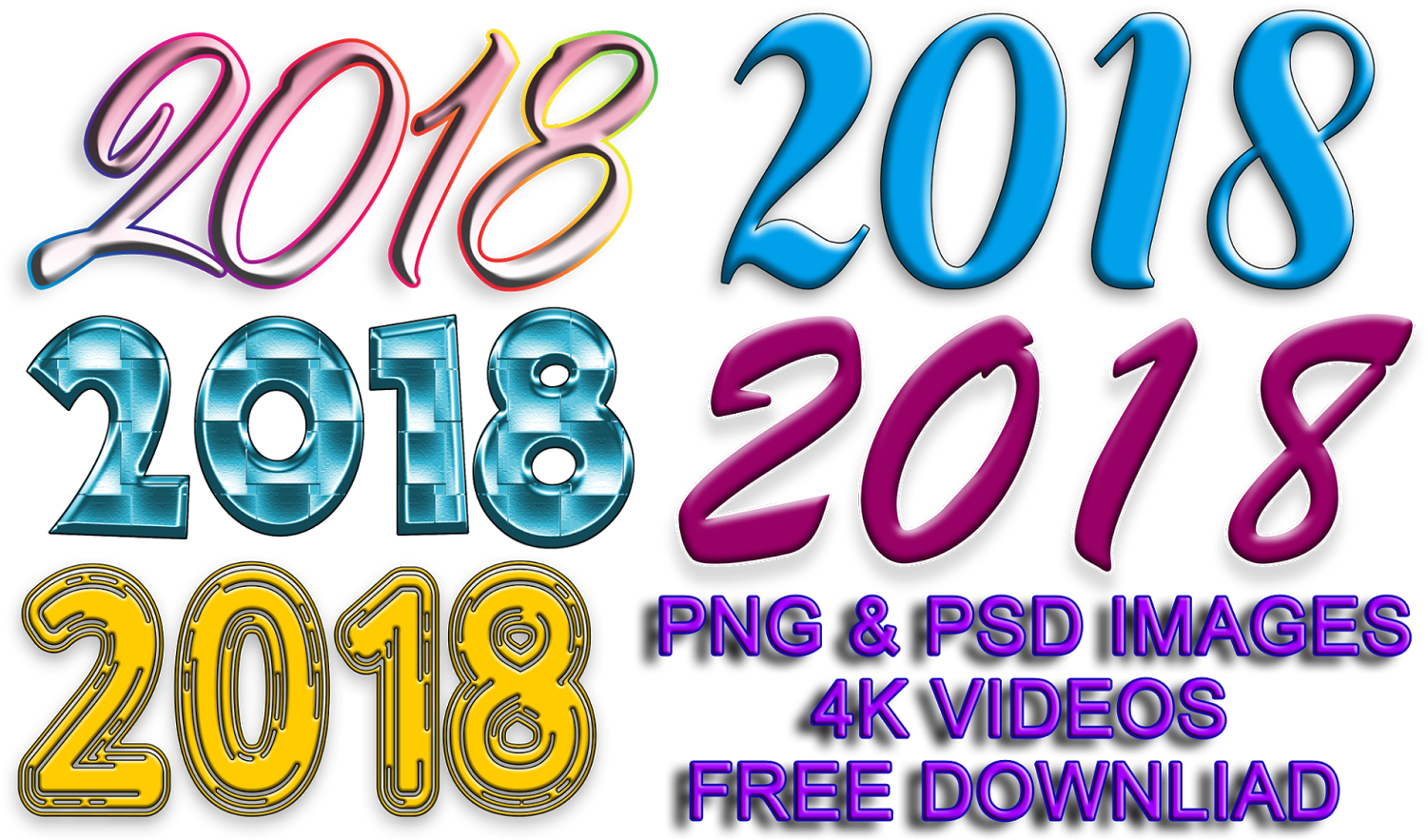 New Year Whatsapp 2018 3d Hd Images - Oval (1600x914), Png Download