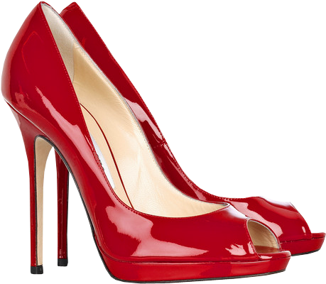 Red Female Heels Png Clipart - Jimmy Choo Red Patent (476x451), Png Download