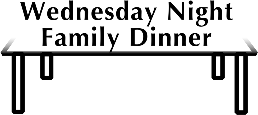 Weds Night Family Dinner Logo Draft1 Bw - Dinner (1000x456), Png Download