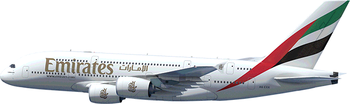 Customise Your Flight - Fly Emirates Plane Png (684x204), Png Download