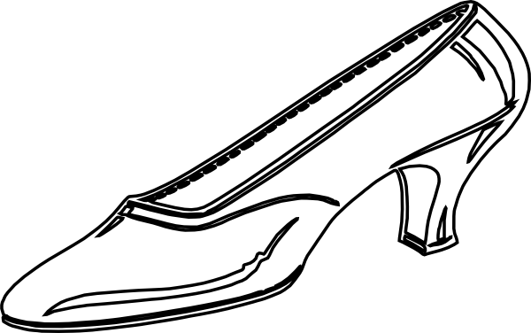 Shoe Clip Art Ladies Shoes Clipart Cliparts For You - Cinderella Black And White Glass Slipper (600x376), Png Download
