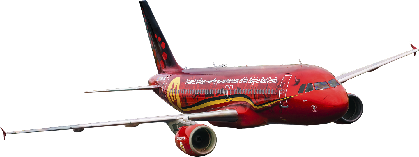 Plane Plane - Brussels Airlines Red Devils (1439x540), Png Download