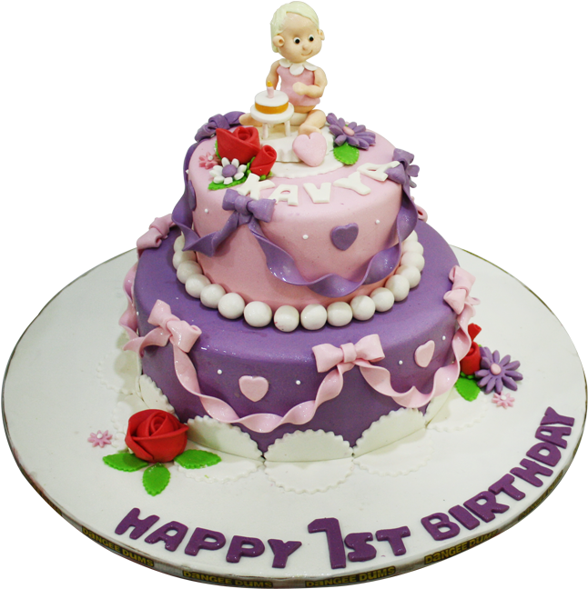 1st Birthday Cake - Cake Decorating (1000x700), Png Download