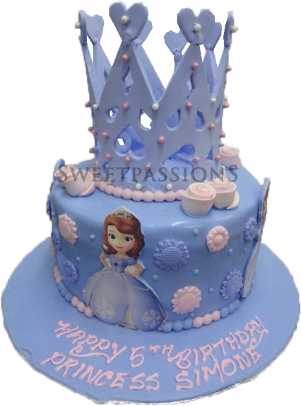 Sophia Princess Crown Cut-out - Birthday Cake (447x600), Png Download