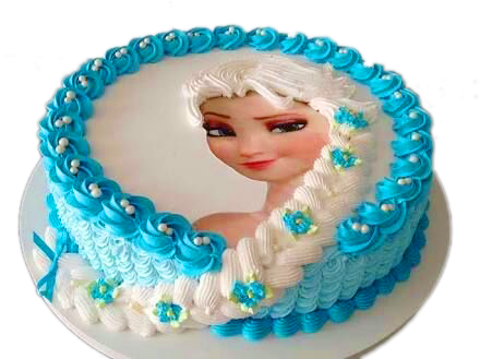 Frozen Cake Birthday Cake For Girls Chocolate Cake - Bolo De Aniversário Da Frozen (449x328), Png Download