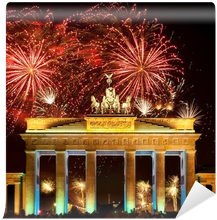 Berlin, Brandenburger Tor, Feuerwerk, Silvester Wall - Brandenburg Gate (400x400), Png Download