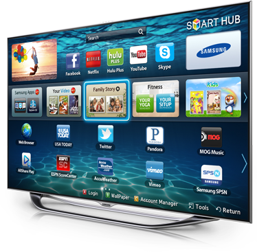Intro-smarthubtvangled - Tv Samsung Smart Hub (374x367), Png Download