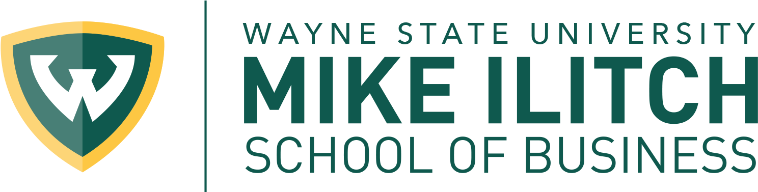 Horizontal, Full Color - Mike Ilitch School Of Business Logo (1565x376), Png Download