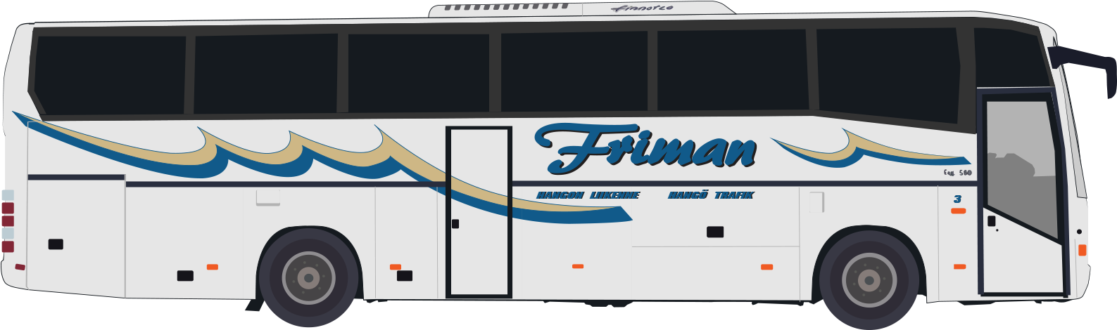 Number 3, Volvo B10m , 49 1 1 Seats - Tour Bus Service (1700x500), Png Download