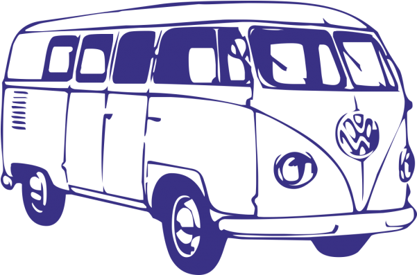 Sticker Mural Combi Wv Colores, Dibujos Para Colorear, - Vw Van Clipart (600x600), Png Download