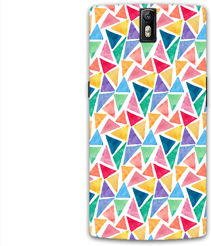 Watercolor Triangles Pattern Oneplus 1 Mobile Case - Watercolor Triangles (600x600), Png Download