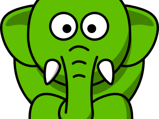 Scared Cartoon Elephant (640x480), Png Download