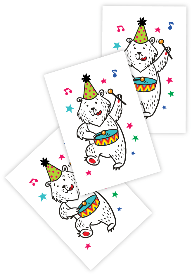 Temporary Tattoos Party Bear - Tattoo (811x1081), Png Download