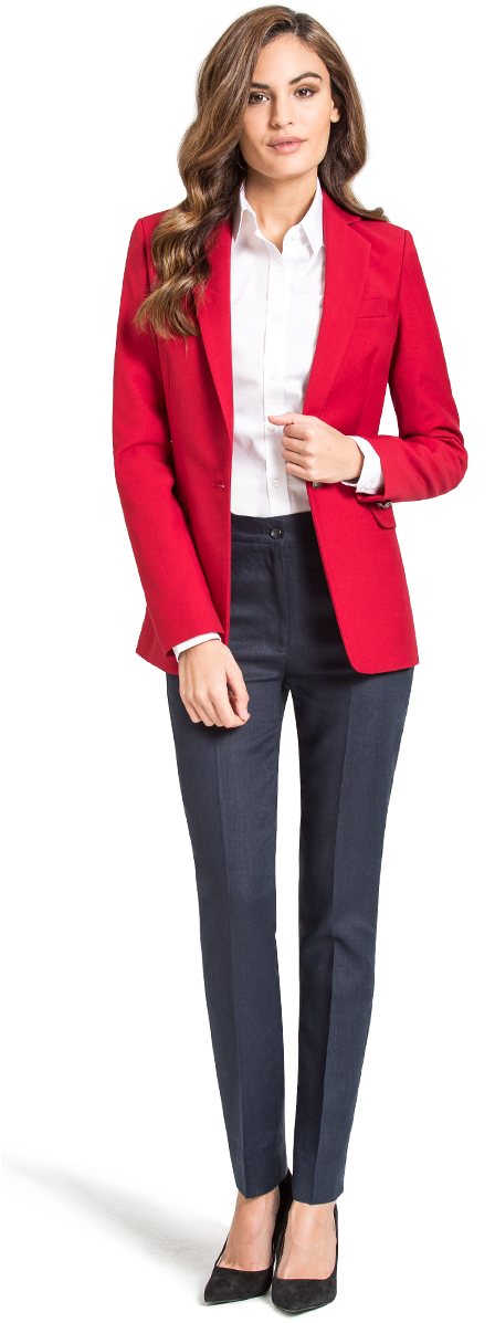 Woman's Red Blazer - Blazer Mujer Png (483x1233), Png Download