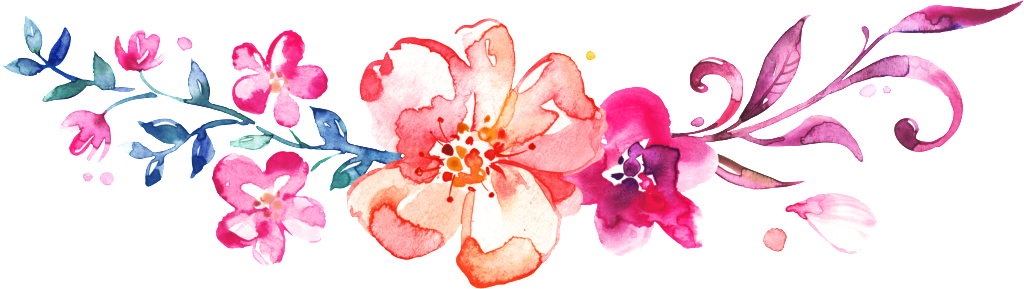 Png Hand Painted Watercolor Wreath Flower - Flower And Camera Watercolor (1024x289), Png Download
