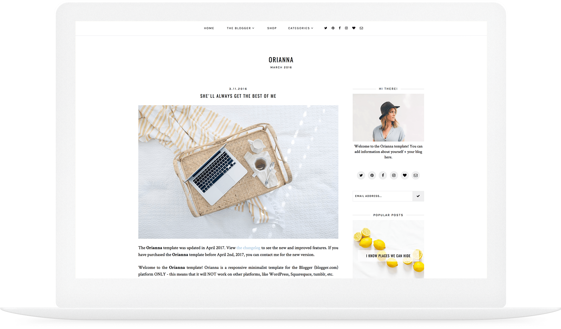 Orianna Responsive Premade Blogger Blogspot Theme Template - Success With Less Stress [book] (2083x1208), Png Download