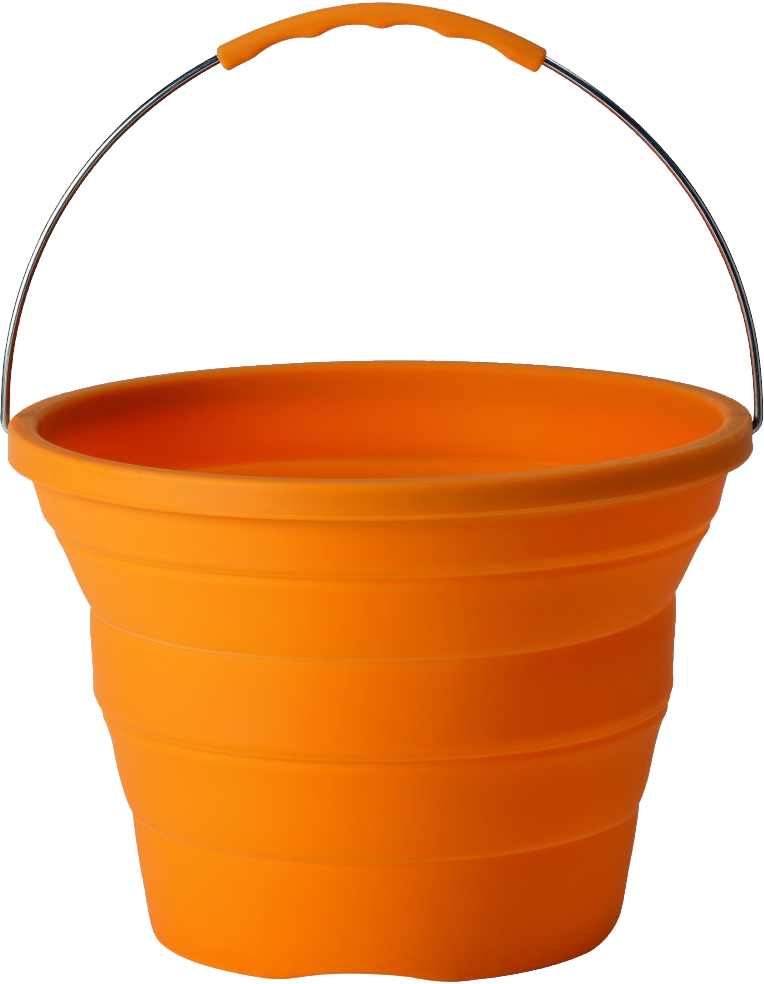 Orange Plastic Bucket Png Image - Transparent Background Bucket Clipart Png (764x984), Png Download