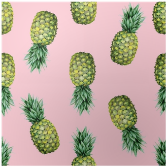 Seamless Watercolor Fruit Illustration Of Pineapple - Rustic Picture Frame - 100% Natural Pine Wood - Wood (400x400), Png Download